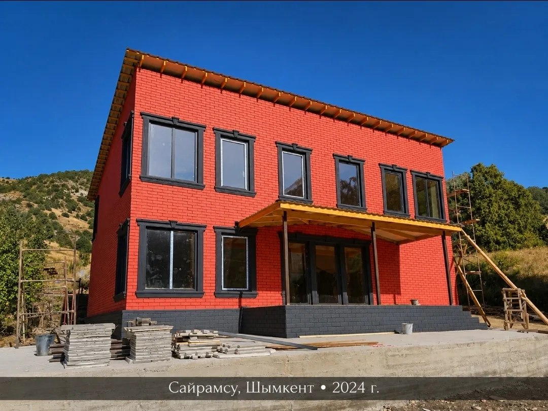 Двухэтажный дом из СИП-панелей в горах, Сайрамсу, Шымкент, 2024