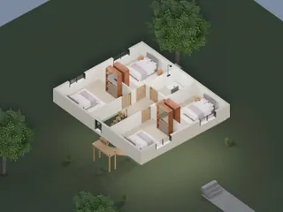3D-разрез · мансарда · со стороны входа