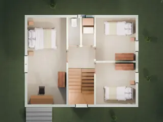 3D-разрез · 2 этаж · вид сверху