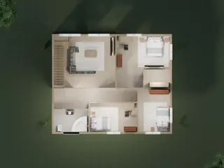3D-разрез · 2 этаж · вид сверху