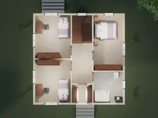 3D-разрез · 2 этаж · вид сверху