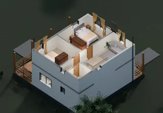 3D-разрез · с обратной стороны · 2 этаж · дизайн-визуализация