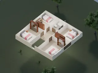 3D-разрез · 2 этаж · с обратной стороны