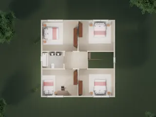 3D-разрез · 2 этаж · вид сверху