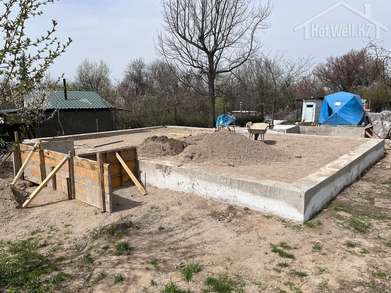 Ленточный фундамент дома «И-58» с песчаной подушкой внутри контура