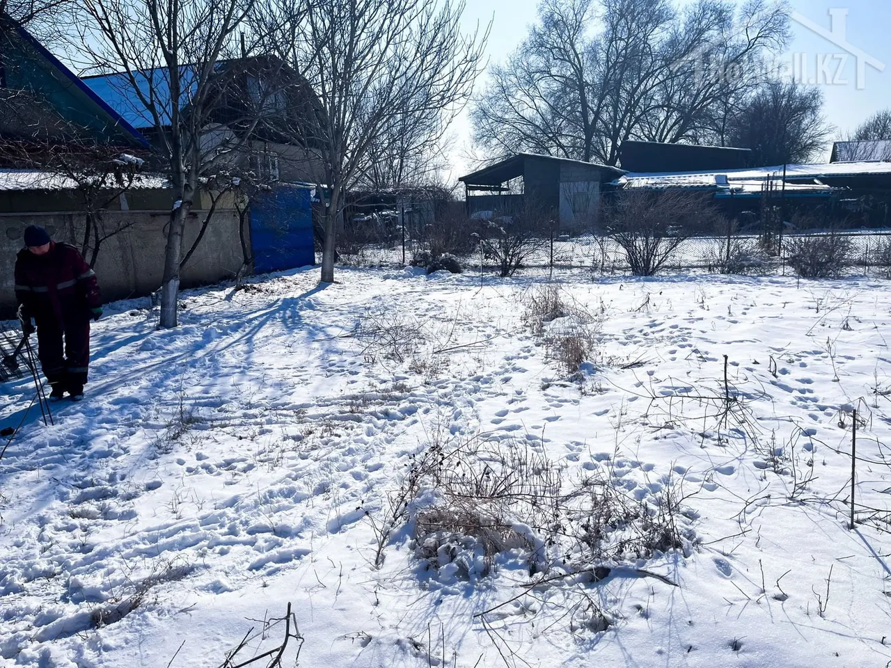 Участок под строительство дома «П-98» зимой, подготовка перед началом работ